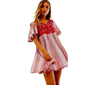 Free People 'Under the Sun' Tunic Top in RED MULTICOLOR large